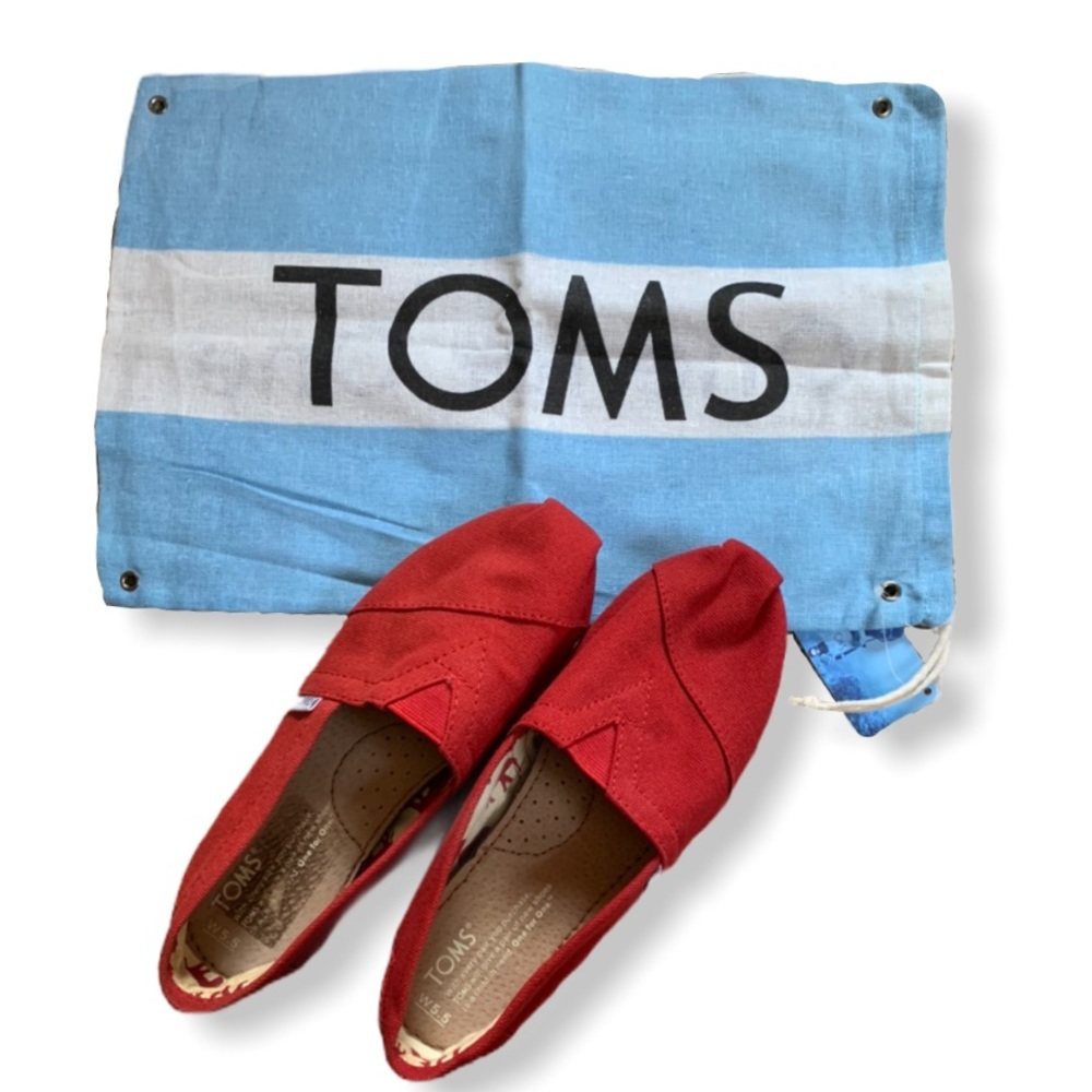 Toms Red Canvas Women’s Classics - Picture 4 of 7